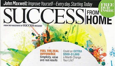 The Zurvita Business Opportunity is featured in the October 2015 issue of Success From Home magazine!
